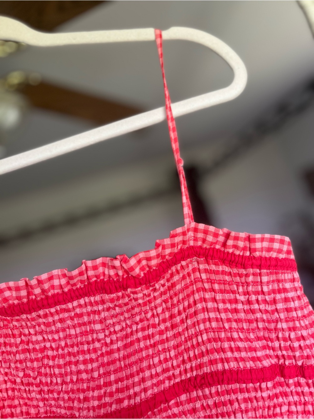 NWT Henly Hot Pink Gingham Midi Dress - Picture 4 of 8
